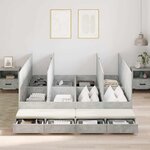 vidaXL Cadre de lit avec rangement Gris béton 236.5 x 200 x 31.5 cm