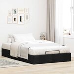 vidaXL Cadre de lit ottoman sans matelas noir 120x200 cm tissu