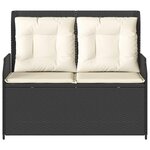 vidaXL Banc de jardin Noir polyrotin