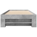 vidaXL Cadre de lit sans matelas gris béton 100x200 cm bois ingénierie