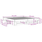 vidaXL Cadre de lit sonoma gris 200x200 cm bois d'ingénierie