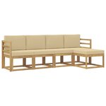 vidaXL Ensemble de canapés d'extérieur 5 Pièces Blanc et Beige