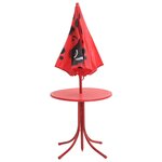 vidaXL Jeu de bistro avec parasol pour enfants 3 Pièces Rouge