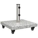 vidaXL Base de parasol sur roues pour poteaux Ø38/48mm Granit gris 30 kg Carré