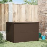 vidaXL Boîte de stockage de jardin marron 150x100x100cm Résine tressée