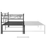 vidaXL Cadre de canapé-lit extensible sans matelas Noir Métal 90x200cm