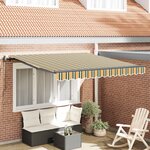 vidaXL Auvent Rétractable Vert et jaune 350 x 250 cm
