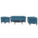 vidaXL Ensemble de canapés 3 Pièces bleu velours