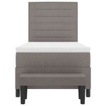 vidaXL Lit à ressort avec matelas et banc taupe 100x200 cm en tissu