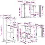 vidaXL Ensemble de mobilier de salle de bain 3 Pièces Chêne noir