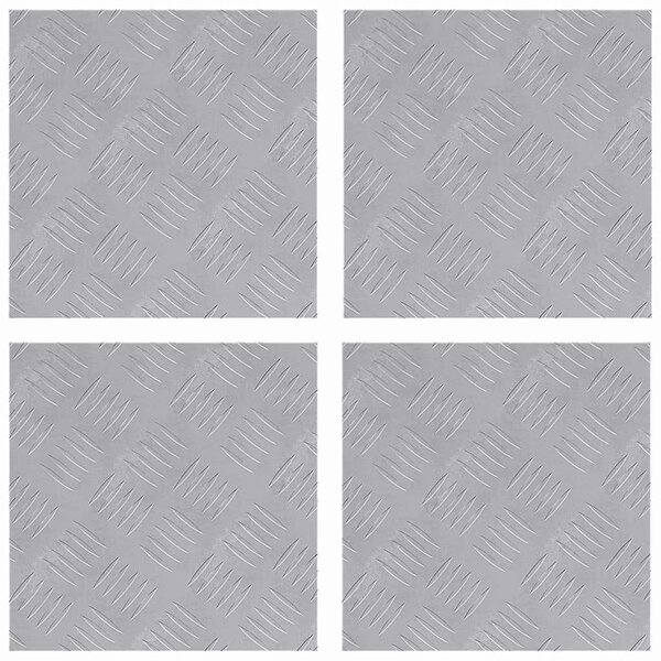 vidaXL Plaques à damier 4 Pièces Argent 30 x 30 cm Aluminium