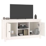 vidaXL Meuble TV Blanc 103x36 5x52 cm Bois de pin massif