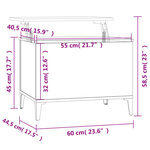 vidaXL Table basse Blanc brillant 60x44 5x45 cm Bois d'ingénierie