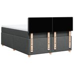 vidaXL Sommier à lattes de lit avec matelas Gris foncé 140x190cm Tissu