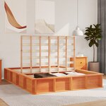 vidaXL Cadre de lit avec rangement élévateur  marron ciré  150 x 200 cm  en bois de pin massif