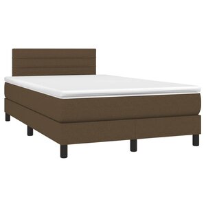 vidaXL Sommier à lattes de lit et matelas marron foncé 120x190cm tissu
