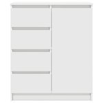 vidaXL Buffet avec tiroirs blanc 71x35x84 cm bois d'ingénierie