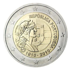2 euros commémorative Portugal 2010 - République Portugaise.