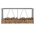 vidaXL Abri de stockage à bois Acier galvanisé 330x84x152cm Anthracite