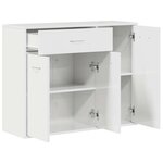 vidaXL Buffet Blanc brillant 88x30x70 cm Bois d'ingénierie