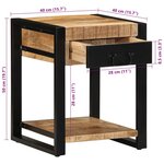 vidaXL Table d'appoint 40x40x50 cm bois massif de manguier brut