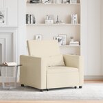 vidaXL Canapé-lit Simple Convertible 3-en-1 Crème Tissu