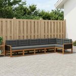 vidaXL Ensemble de canapés d'extérieur 6 pc Naturel et Anthracite
