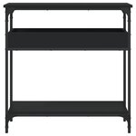 vidaXL Table console avec étagère noir 75x29x75 cm bois d'ingénierie