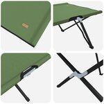 vidaXL Lits de soleil pliants avec sacs de transport 2 Pièces Vert armée 600D Tissu Oxford