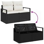 vidaXL Ensemble de canapé de jardin 8 Pièces Noir  Crème 55 x 55 x 37 cm