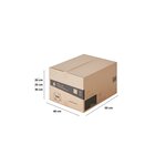 Pack and Move - Lot 25 cartons déménagement hauteur modubale : variable - 50 x 40 x 20-30 cm - Poignées renforcées - 1 adhésif offert