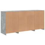 vidaXL Buffet avec lumières LED gris béton 142 5x37x67 cm