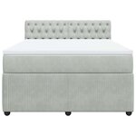 vidaXL Sommier à lattes de lit et matelas Gris clair 140x190cm Velours