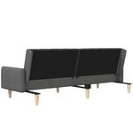 vidaXL Canapé-lit à 2 places gris foncé tissu