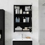 vidaXL Armoire Miroir de Salle de Bain Chêne noir 30 x 10 5 x 50 cm
