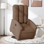 vidaXL Fauteuil inclinable électrique marron tissu