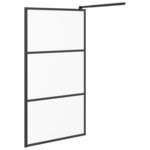 vidaXL Paroi de douche 100x195 cm Verre ESG dépoli Noir