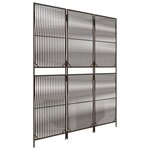 vidaXL Cloison de séparation 3 panneaux marron résine tressée