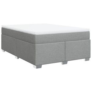 vidaXL Sommier à lattes de lit avec matelas Gris clair 140x200cm Tissu