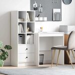 vidaXL Bureau avec rangement avec tiroir 2 Pièces Blanc 70 x 50 x 76 cm