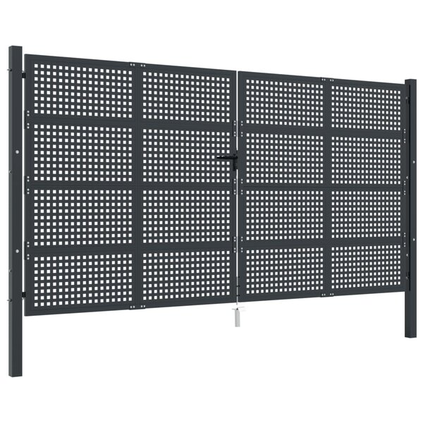vidaXL Portail de jardin anthracite 400x250 cm acier