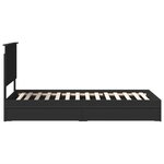 vidaXL Lit de Rangement avec tiroir Noir 90 x 190 cm Bois d'ingénierie
