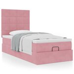 vidaXL Cadre de lit ottoman avec matelas rose 80x200 cm velours