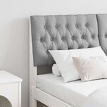 vidaXL Tête de lit capitonnée Gris clair 140 cm Pin massif