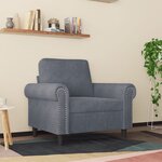 vidaXL Fauteuil Gris foncé 60 cm Velours