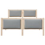 vidaXL Cadre de lit avec tête de lit Gris clair 135 x 190 cm tissu
