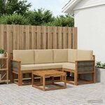 vidaXL Ensemble de canapés d'extérieur 5 pc Naturel et Beige Polyester