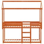 vidaXL Lit superposé avec toit cire marron 90x190cm bois massif de pin