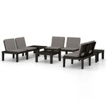 vidaXL Salon de jardin 6 Pièces avec coussins Plastique Gris