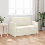 vidaXL Canapé-Lit 110cm Crème Velours